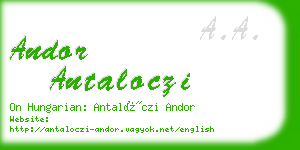 andor antaloczi business card